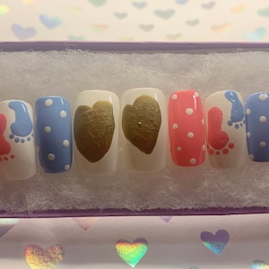 Gender Reveal nails set/boy /girl