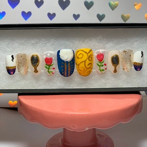 Beauty and Beast inspired nails
