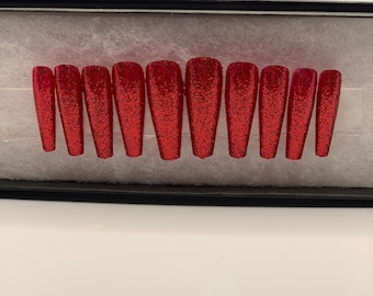 No place like ruby set/ruby red/ nails/ glitter/sparkle