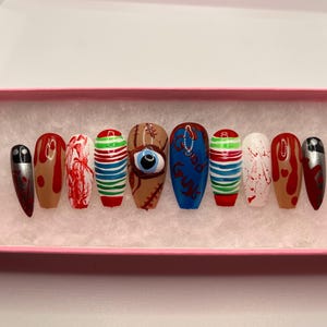 Chucky /Childs Play /Halloween /Horror  inspired  nails