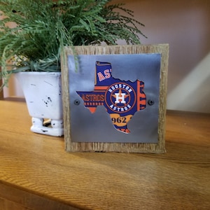Houston Astros Baseball Wood and Metal Sign