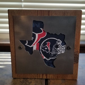Houston Texans Football Wood and Metal Sign