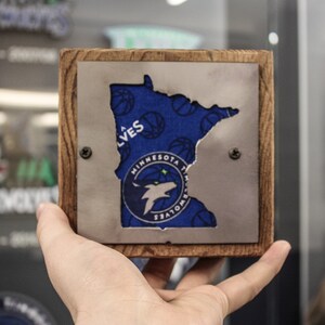 Minnesota Timberwolves Basketball Rustic Small Sign - Metal on Wood - Fan Series
