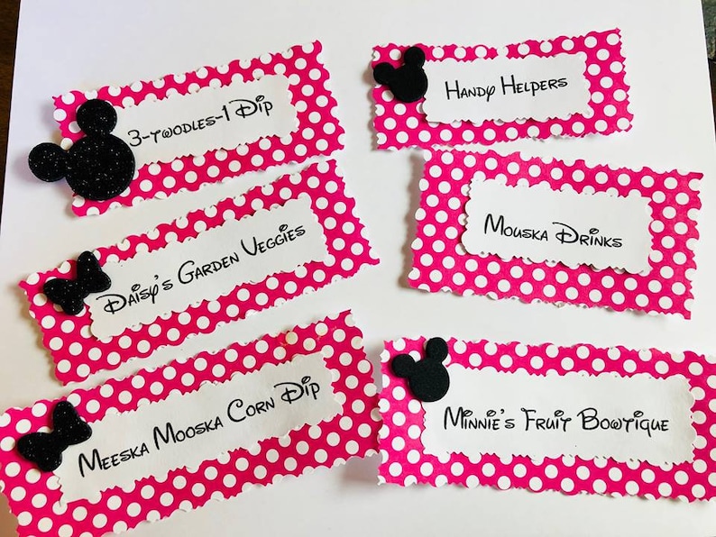 Minnie/mickey Mouse Food Labels Etsy