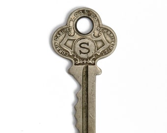 Vintage Corbin S Key, One Ornate Fancy Vintage Key, Key Charms, Jewelry Keys, Keys to Stamp, Key Necklace