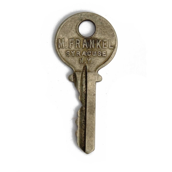 Vintage M Frankel Syracuse NY Key, Antique Bronze Key for Jewelry Stamping Key Necklaces , Steampunk Altered Art Supply