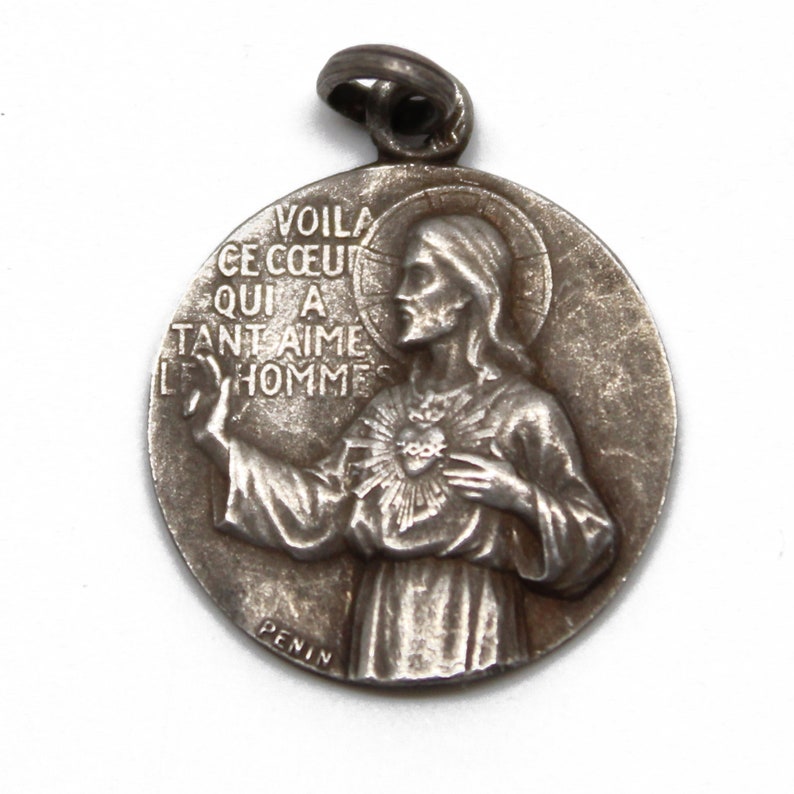 Vintage Sterling Silver Our Lady of Mount Carmel Medal – French ...