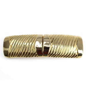 Gay Boyer Belt Buckle Gold Tone Metal Oversized Retro Vintage 80s Statement