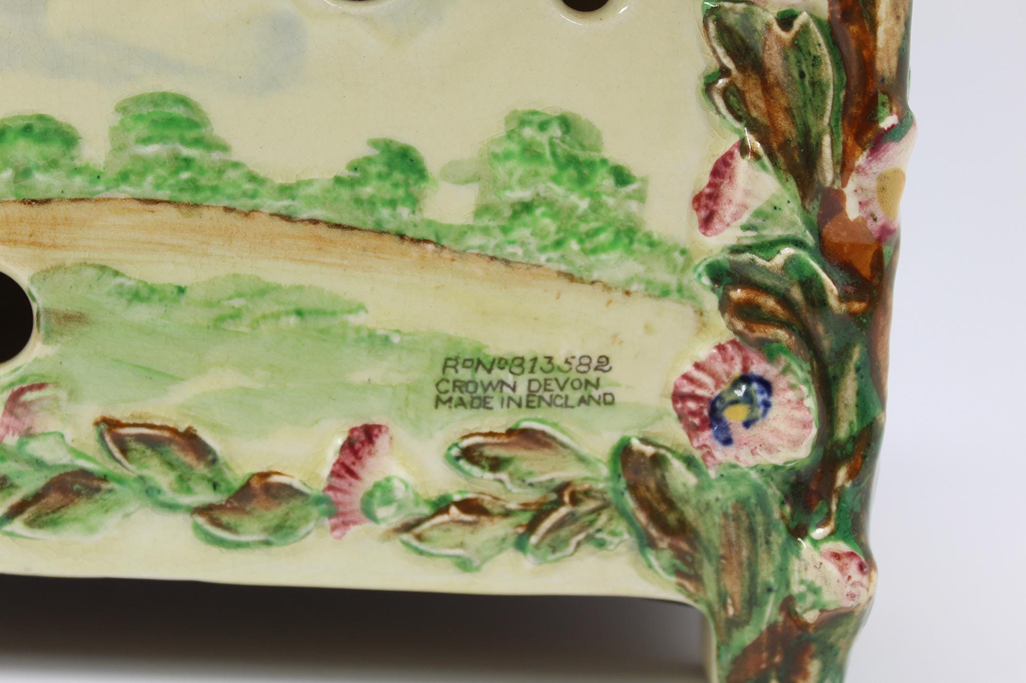 Crown Devon Daisy Bell Ceramic Cigarette Box, Vintage 1930s