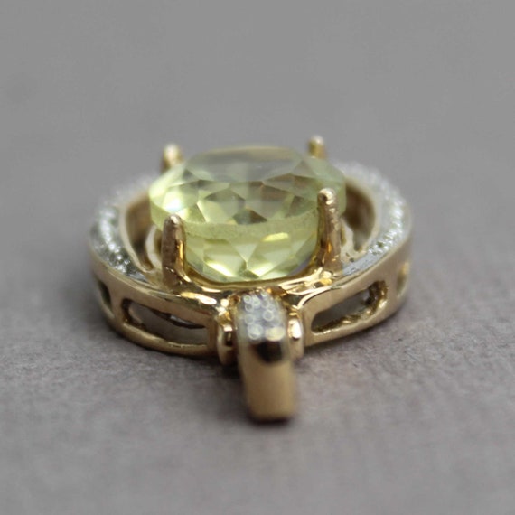 Vintage 10K Yellow Gold Citrine Pendant Signed SJ - image 9