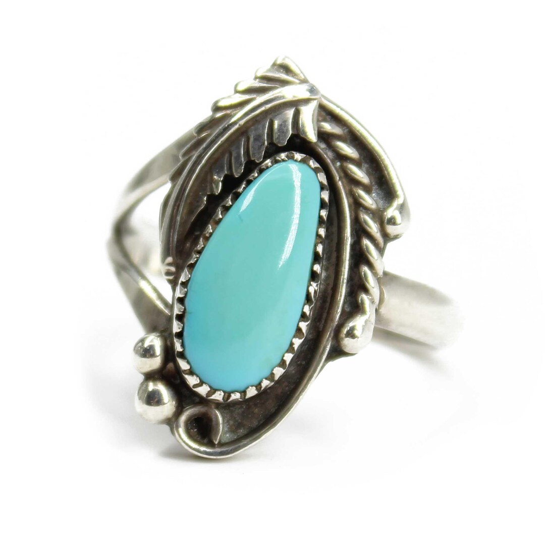 Randall Rings Sterling Silver Navajo Old Pawn Randall Endito Stamped Turquoise ...