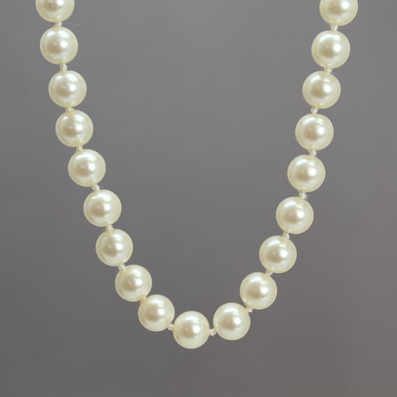 Monet Faux Pearl Necklace, 23" Cream Faux 8mm Pear