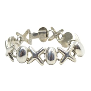Mexikanskt XO-armband i sterlingsilver, handgjorda smycken med grova länkar