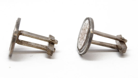 Silver and Gold Cufflinks, Vintage Mexico Silver … - image 3