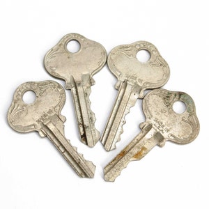 Quattro chiavi di blocco indipendenti, ILCO, vecchia chiave Made in USA, chiavi di fascino, forniture di gioielli, ciondoli per chiavi