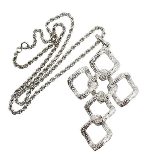 Dolce & Gabbana Silver Interlocking Squares Statement Cross