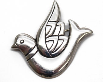 James Avery Retired Dove Brooch, Sterling Silver Dove Pin, Bird Brooch