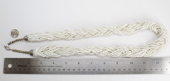 Off White Multi Strand Seed Bead Necklace, 27 Inc… - image 6