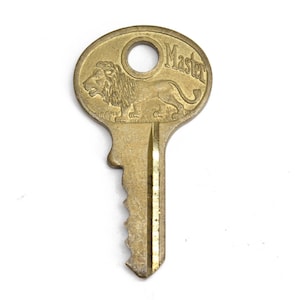 Vintage Master Lock-sleutel met leeuw