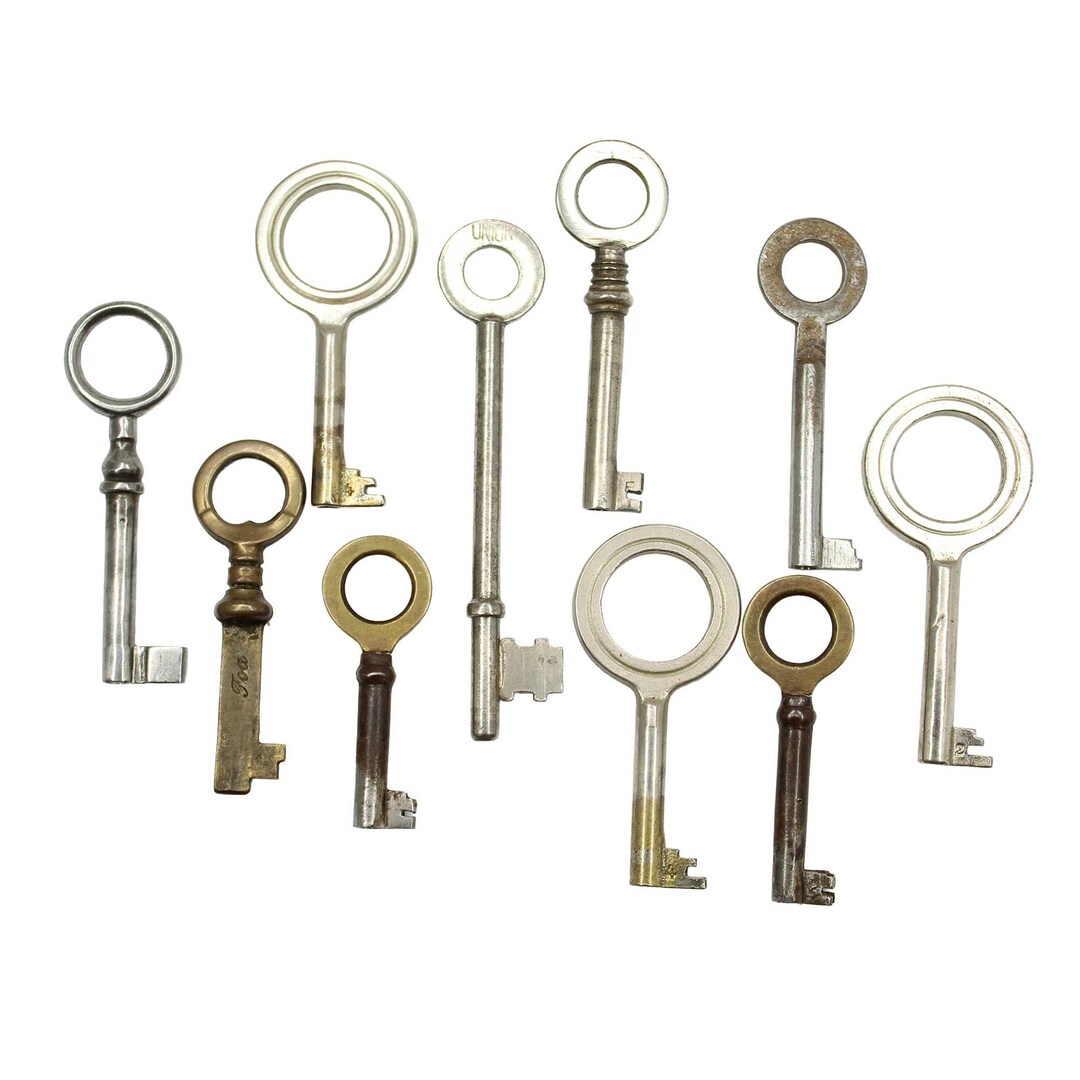 Matte Clear Rounded Keys Vintage Skeleton Keys With Round Tops, Lot of 10 - Etsy