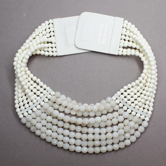 Fairchild Baldwin Multistrand Off-White Bead Coll… - image 1