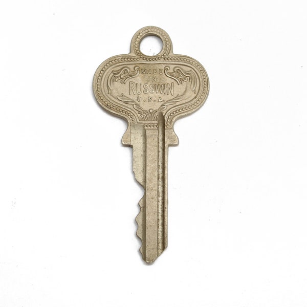 One Russwin Key Made In USA, Stamped Backs, Antique Collectors Key, Key Charm