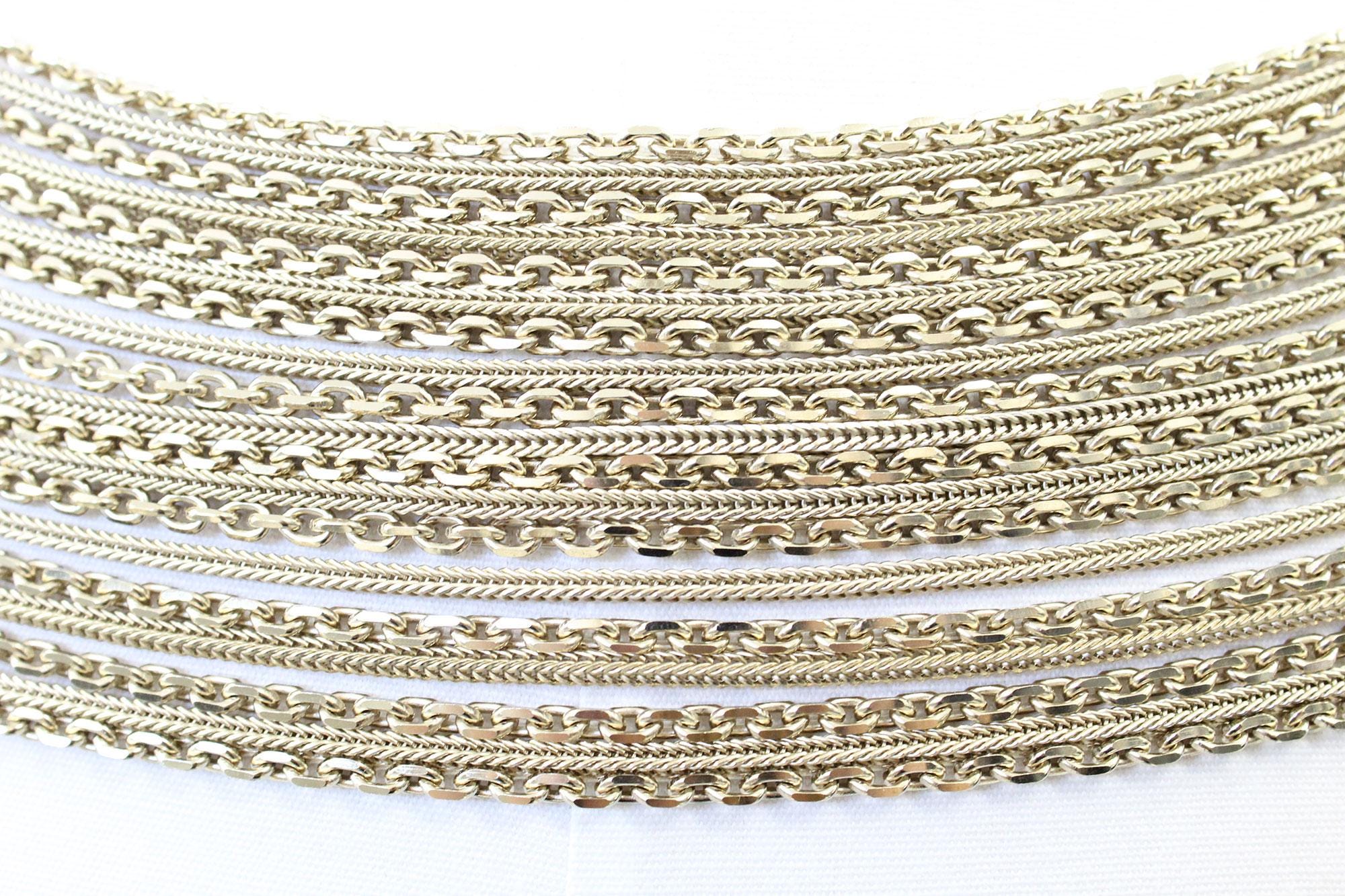 Chanel Gold Tone Multi-strand Chain Belt With CC Logo Charm  display picture 3