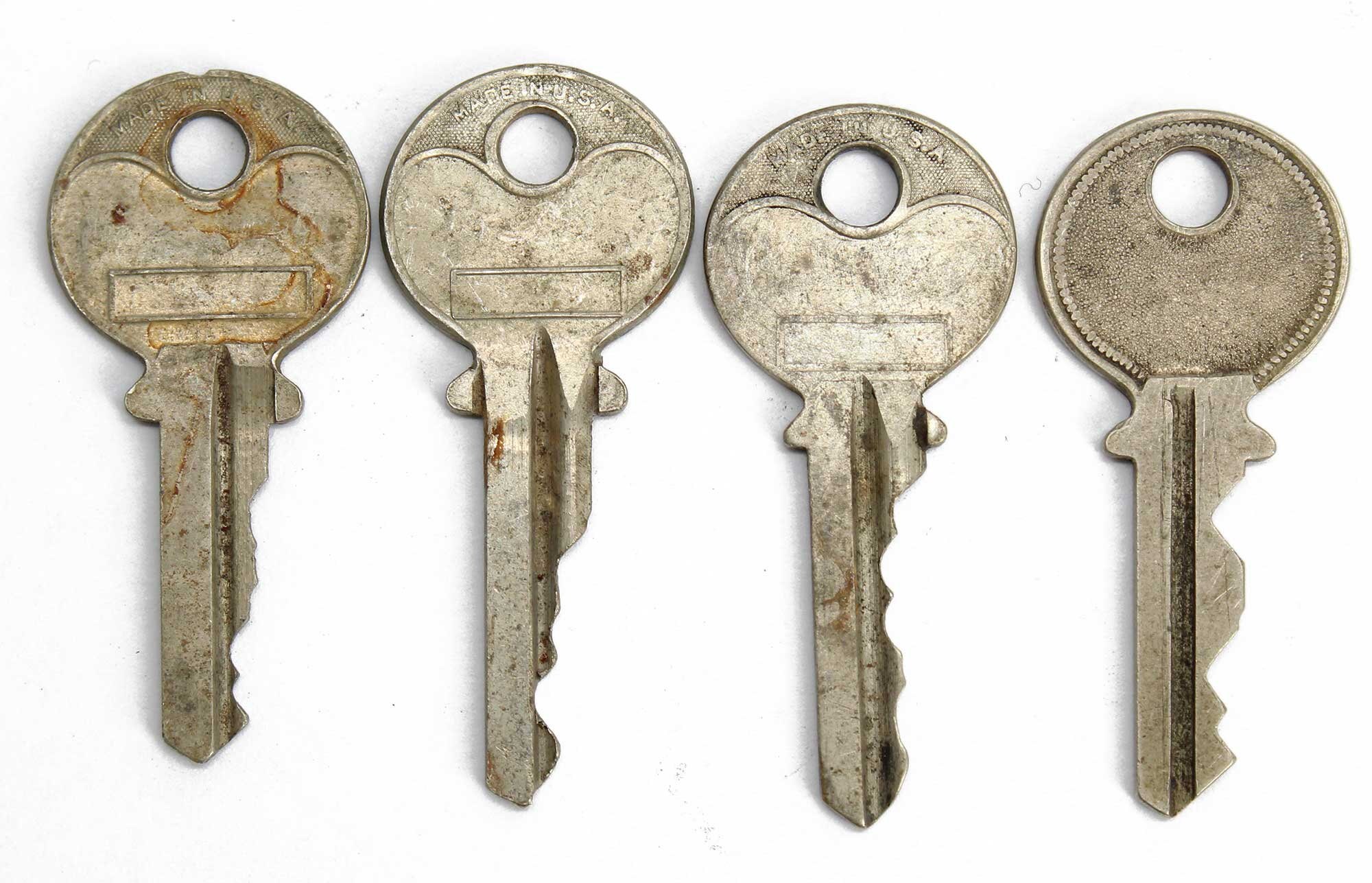 Four Ridge Keys Four Independent Lock Keys, ILCO, Old Made in the USA Key, Charm Keys ...
