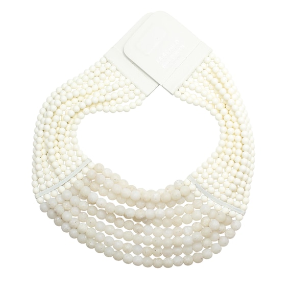 Fairchild Baldwin Multistrand Off-White Bead Coll… - image 2