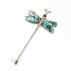 Alpaca Silver and Abalone Dragon Fly Brooch Alpaca Mexico