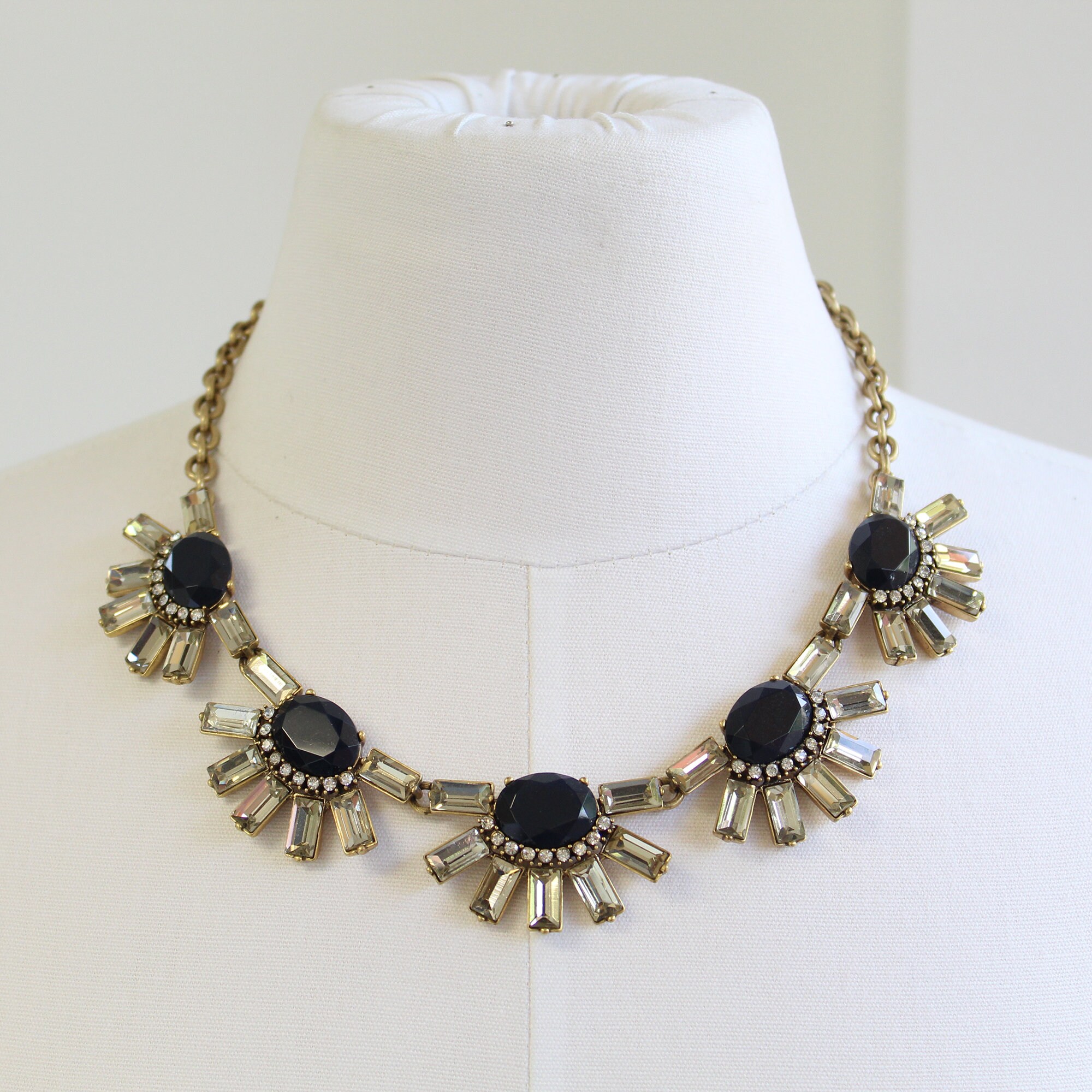 Vintage J Crew Black and Gold Starburst 