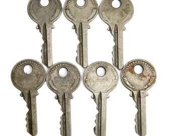 Corbin Cabinet Lock Co Keys, Lot of 7 Antique Keys, Vintage Jewelry Keys for Stamping, Key Pendants