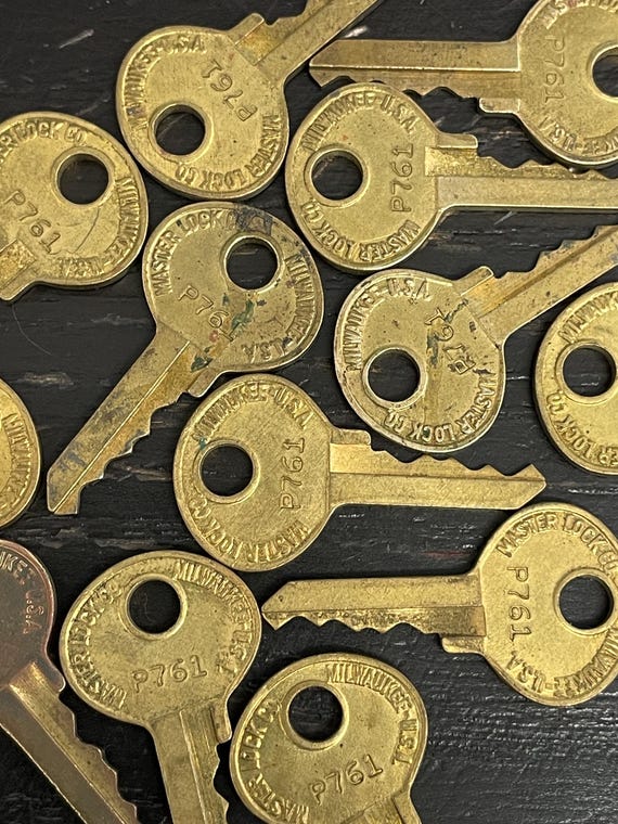 Master Lock Key With Lion, Small Gold Color - Etsy