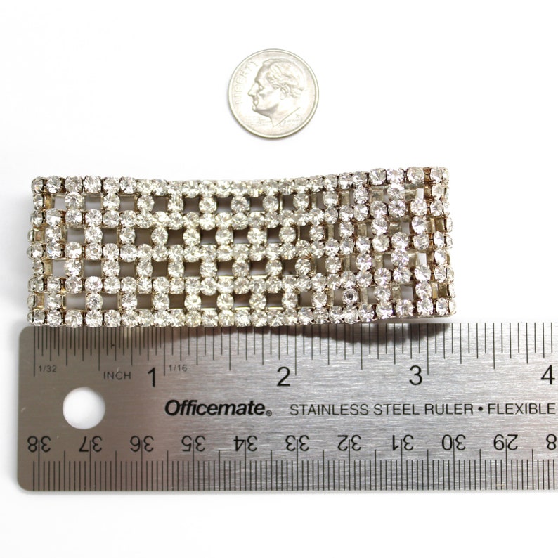 Vintage Clear Rhinestone Stretch Bracelet Rhinestone Cuff Etsy