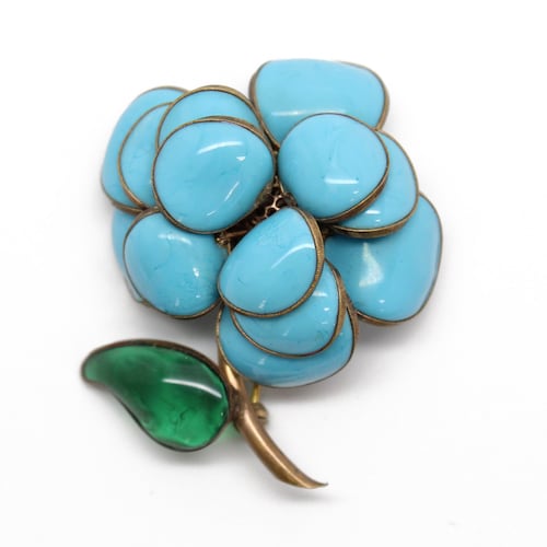 GIORGIO ARMANI ブローチ Vintage Giorgio Armani Flower Brooch in Black and Iridescent
