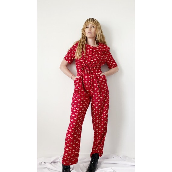 80s Floral Jumpsuit