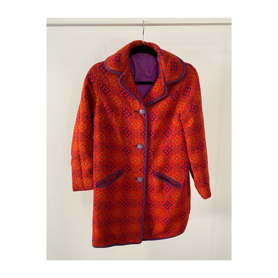 60s Purple & Red Coat