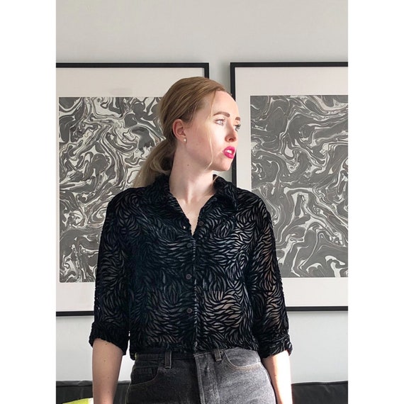 Sheer/Velvet Crop Top