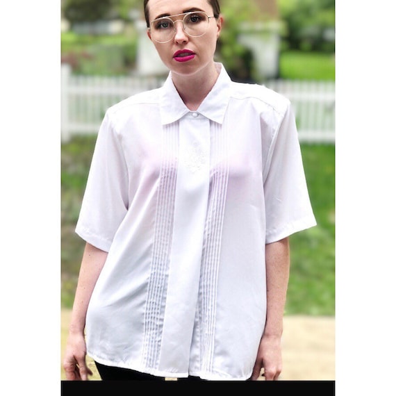 Oversized White Button-Up