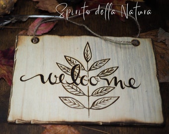 Welcome green witches! wooden plaque to hang, pyrography, wicca crafts, paganism, personalized gifts