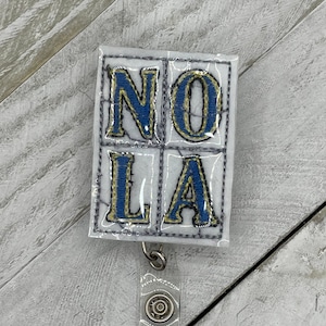 New Orleans French Quarter Street Tiles inspired “NOLA” retractable badge reel