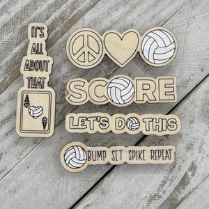 Set of 5 Volleyball spirit clips/pins