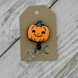 Halloween Kawaii Pumpkin retractable badge reel
