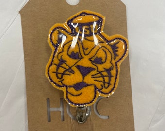 Tiger inspired retractable badge reel