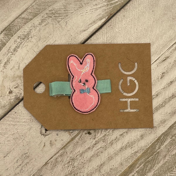 Easter Peep bunny inspired hair clip/barrette