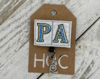 New Orleans French Quarter Street Tiles "PA" physicians assistant retractable badge reel