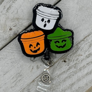 Halloween happy meal Boo Bucket inspired  retractable badge reel