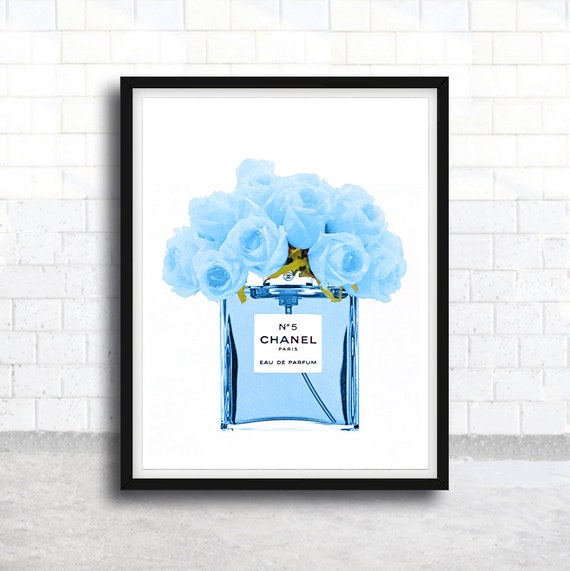 Chanel Printable Art Chanel Digital Print Chanel With Roses Etsy