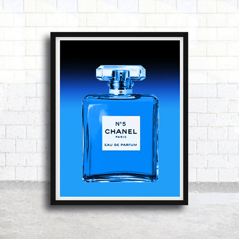 Chanel Printable Art Chanel Digital Print Chanel Blue Etsy
