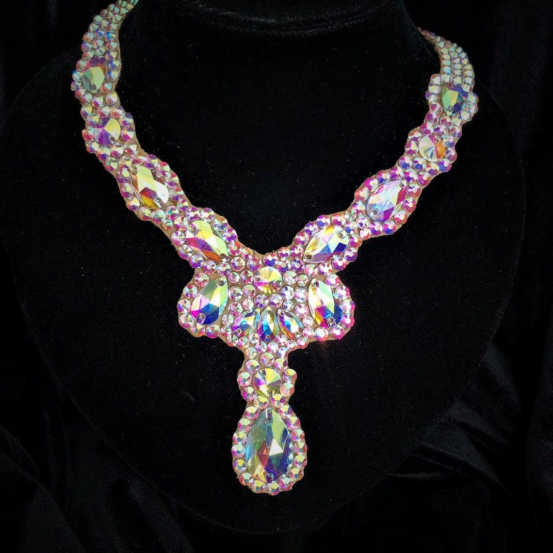 Ballroom Jewelry Rhinestone Necklace Latina Ballroom Dancers Necklace